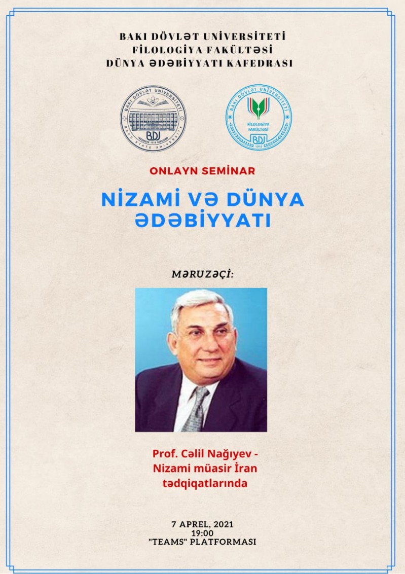 “Nizami və dünya ədəbiyyatı” mövzusunda elmi seminar keçiriləcək