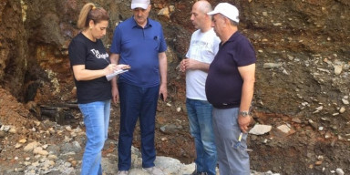 Geologiya fakültəsinin bir qrup professor-müəllim heyəti Filizçay yatağında