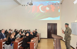 BDU-nun Ekologiya və torpaqşünaslıq fakültəsinin Vətən müharibəsində iştirak etmiş məzunları ilə görüş