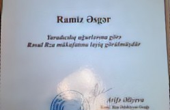 Professor Ramiz Əskər “Rəsul Rza mükafatı”na layiq görülüb