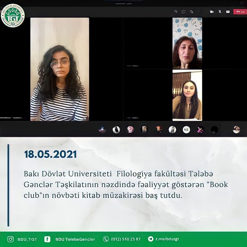 Filologiya fakültəsi Tələbə Gənclər Təşkilatının növbəti kitab müzakirəsi