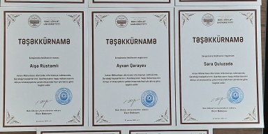 Şərqşünaslıq fakültəsinin əməkdaşları rektor tərəfindən "Təşəkkürnamə" ilə təltif edilmişlər