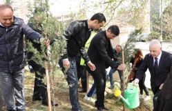 BDU-nun “Tələbə evi”nin ərazisində Ulu Öndər Heydər Əiiyevin 100 illik yubileyinə həsr olunmuş ağacəkmə aksiyası