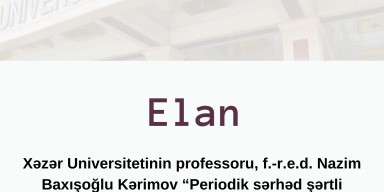 “Periodik sərhəd şərtli  yüksək tərtibli diferensial operatorların spektral xassələri” mövzusunda seminar