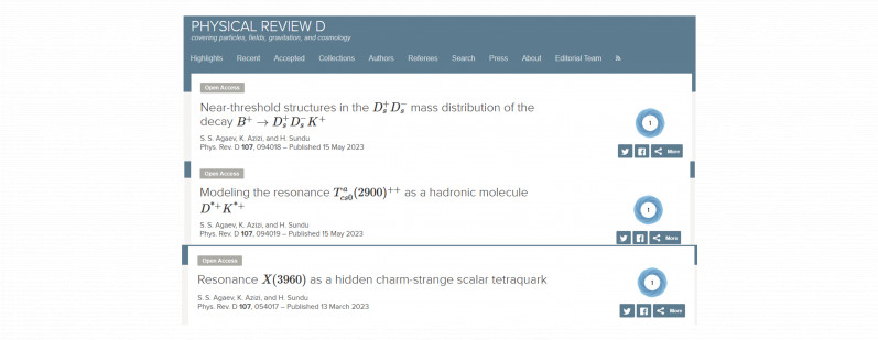 BDU aliminin tədqiqatlarının nəticələri məşhur “The Physical Review D” jurnalında dərc olunub