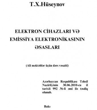 ELEKTRON CİHAZLARI VƏ EMİSSİYA ELEKTRONİKASININ ƏSASLARI