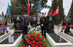 BDU-nun şəhid məzunu Erkin Hüseynovun məzarı ziyarət olunub