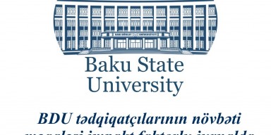 BDU tədqiqatçılarının növbəti məqaləsi impakt faktorlu jurnalda