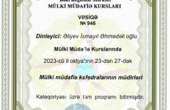 Kafedra müdiri Mülki müdafiə kurslarında iştirak etmişdir