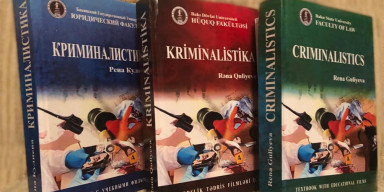 “Kriminalistika” adlı dərslik tədris filmləri ilə üç dildə - Azərbaycan, rus və ingilis dillərində çap edilmişdir.