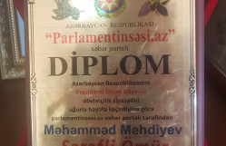 “ŞƏRƏFLİ ÖMÜR” fəxri diplomu