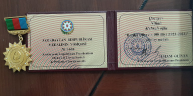 Professor Niftalı Qocayev "Heydər Əliyevin 100 illiyi (1923-2023)" yubiley medalı ilə təltif olunub