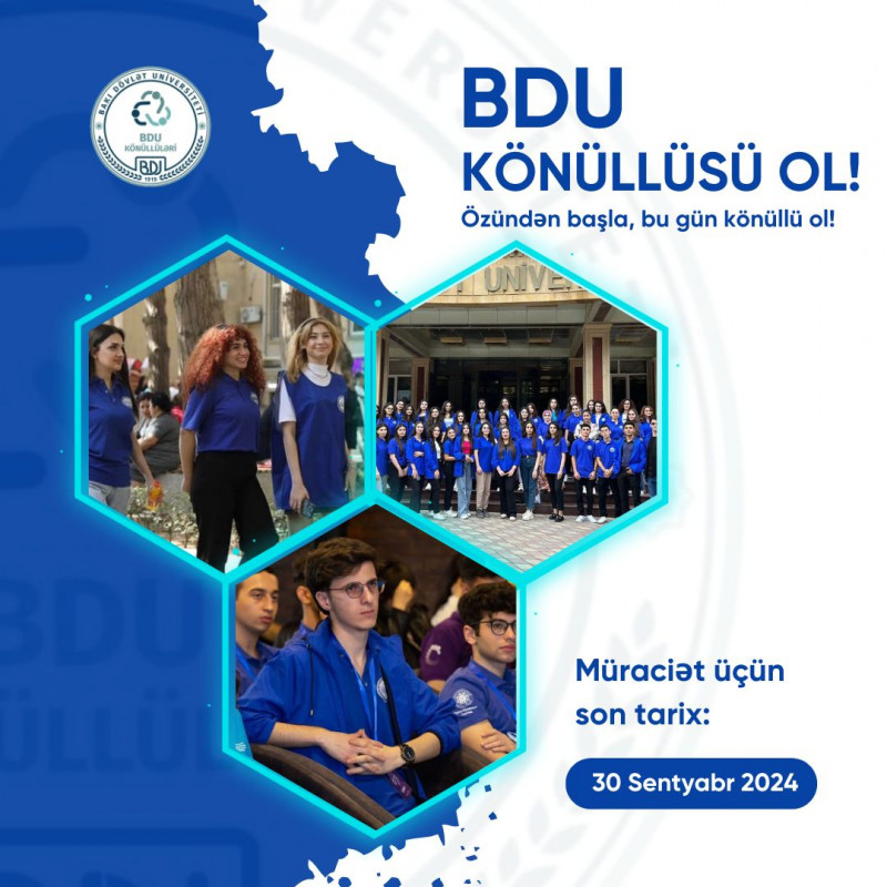 “BDU könüllüləri” təşkilatına qəbul elan edilir