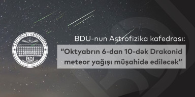 BDU-nun Astrofizika kafedrası: “Oktyabrın 6-10-da Drakonid meteor yağışı müşahidə ediləcək”