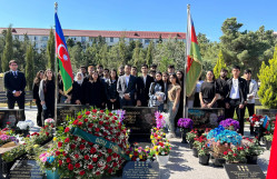 BDU-nun şəhid məzunu Vüqar Məmmədovun məzarı ziyarət olunub