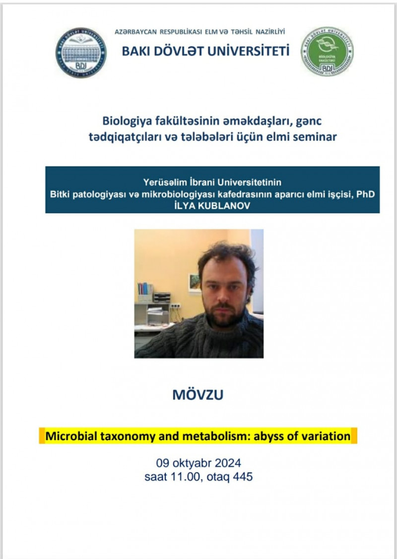 Yerüsalim İbrani Universitetinin aparıcı elmi işçisi elmi seminarda məruzə ilə çıxış edəcək