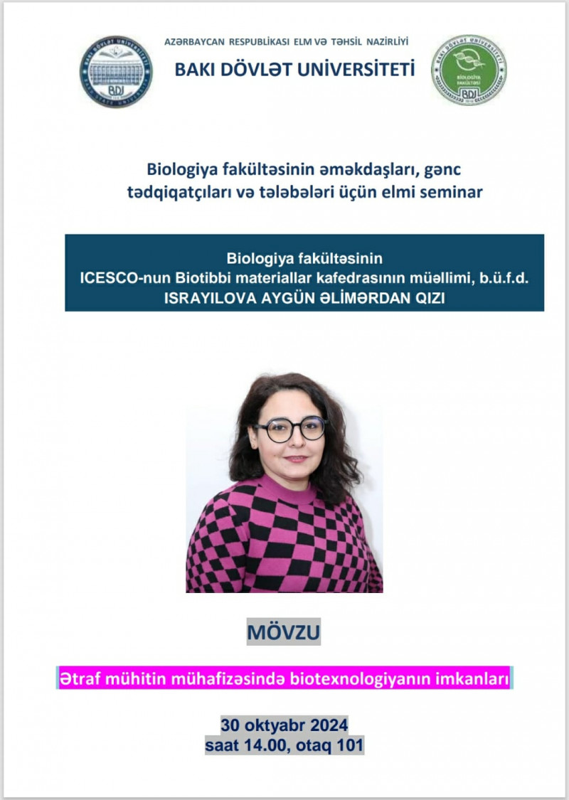 Aygün İsrayılova elmi seminarda məruzə ilə çıxış edəcək