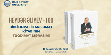 BDU-nun nəşri olan “Heydər Əliyev – 100: Biblioqrafik məlumat kitabı”nın təqdimatı keçirilib