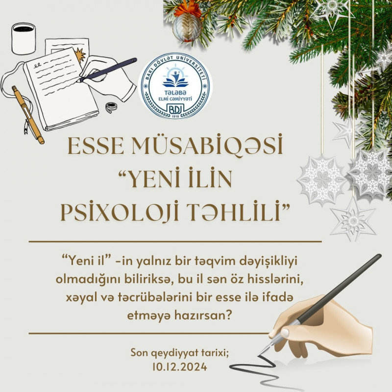 YENİ İLİN PSİXOLOJİ TƏHLİLİ” ADLI ESSE MÜSABİQƏSİ KEÇİRİLİB