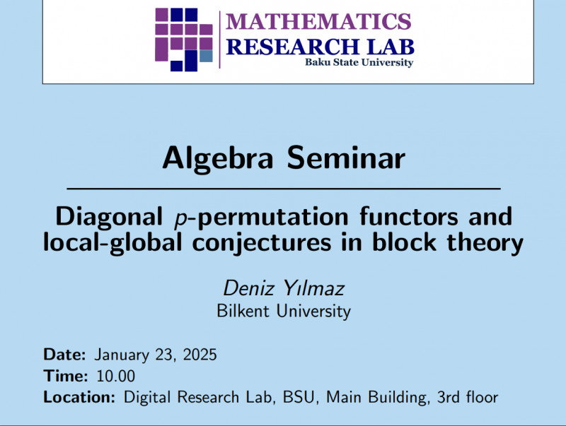 Algebra Seminar Deniz Yilmaz