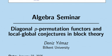 Algebra Seminar Deniz Yilmaz