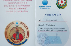 Fakültənin dekanı Mehdiyev Məhəmməd “Nizami Gəncəvi”  medalıyla və XARI BÜLBÜL diplomu ilə təltif olundu