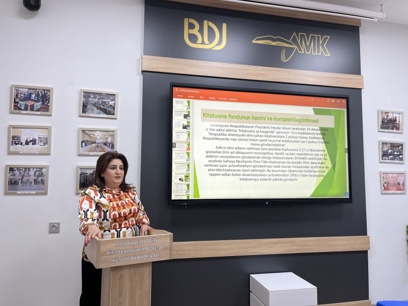 “Respublika Dövlət Elmi Tibb Kitabxanasının fəaliyyət istiqamətləri” - BDU-da elmi seminar