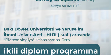 BDU və Yerusəlim İbrani Universiteti birgə ikili diplom proqramına qəbul elan edir