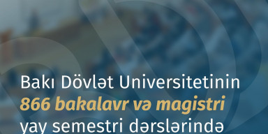 BDU-nun 866 bakalavr və magistri yay semestri dərslərində iştirak edir
