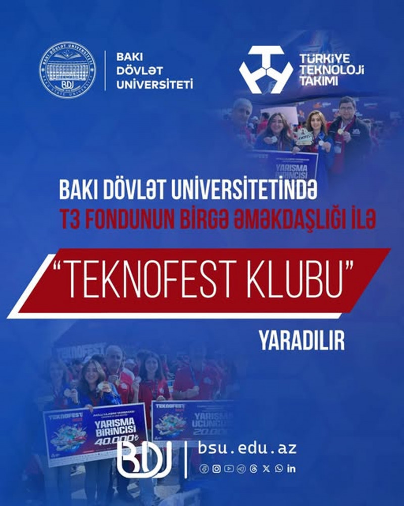 BDU-da T3 Fondunun birgə əməkdaşlığı ilə “TEKNOFEST klubu” yaradılır