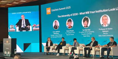 BDU-nun rektoru Elçin Babayev “EduData Summit - 2025” tədbiri çərçivəsində keçirilən sessiyada çıxış edib