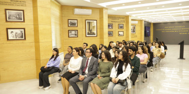 Milli Məclisin üzvü Nigar Məmmədova BDU-da "Gənclər Heydər Əliyev ideyalarının daşıyıcısıdır" mövzusunda mühazirə deyib