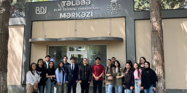 BDU-nun Geologiya fakültəsinin tələbələri Tələbə Elmi-Texniki Yaradıcılıq Mərkəzinə ekskursiya ediblər