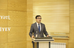 Milli Məclisin üzvü Hikmət Babaoğlu BDU-da Ulu Öndər Heydər Əliyevin siyasi irsi ilə bağlı mühazirə deyib