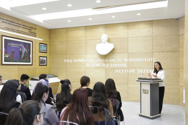 BDU-da "Heydər Əliyev mühazirələri": Milli Məclisin üzvü Sevinc Fətəliyeva ilə görüş
