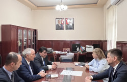 BDU-da Moskva Dövlət Geodeziya və Kartoqrafiya Universitetinin nümayəndə heyəti ilə görüş