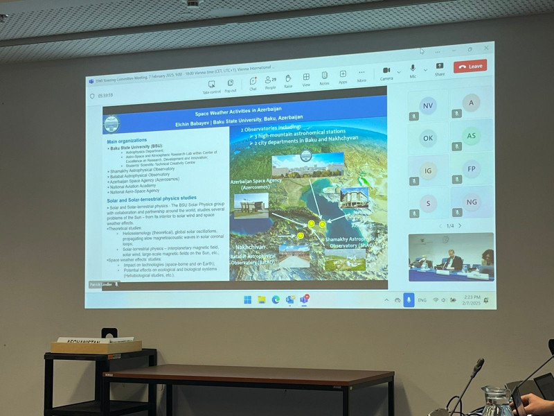 BDU rektoru BMT-nin Beynəlxalq Kosmik Hava Təşəbbüsü üzrə proqramının rəhbər heyətinin illik yığıncağında çıxış edib