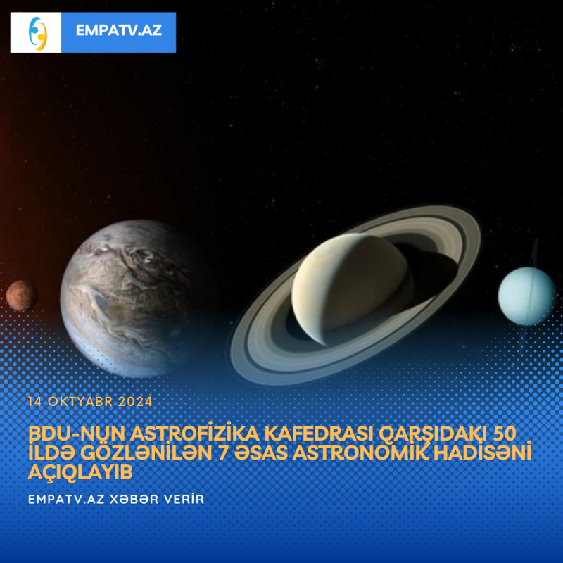BDU-nun Astrofizika kafedrası qarşıdakı 50 ildə gözlənilən 7 əsas astronomik hadisəni açıqlayıb