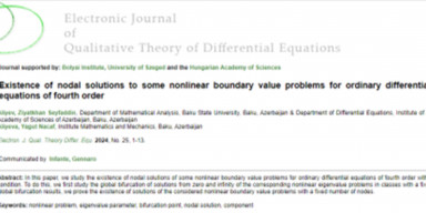 BDU aliminin məqaləsi beynəlxalq impakt faktorlu jurnalda dərc olunub