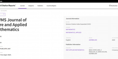 BDU-nun həmtəsisçisi olduğu “TWMS Journal Pure and Applied Mathematics” jurnalı 489 beynəlxalq nəşr arasında 6-cı yerdə