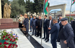 BDU-nun şəhid məzunu Nicat Əhmədovun məzarı ziyarət olunub