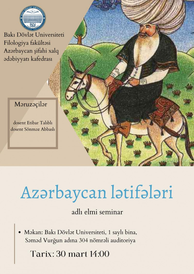 “Azərbaycan lətifələri” mövzusunda elmi seminar keçiriləcək