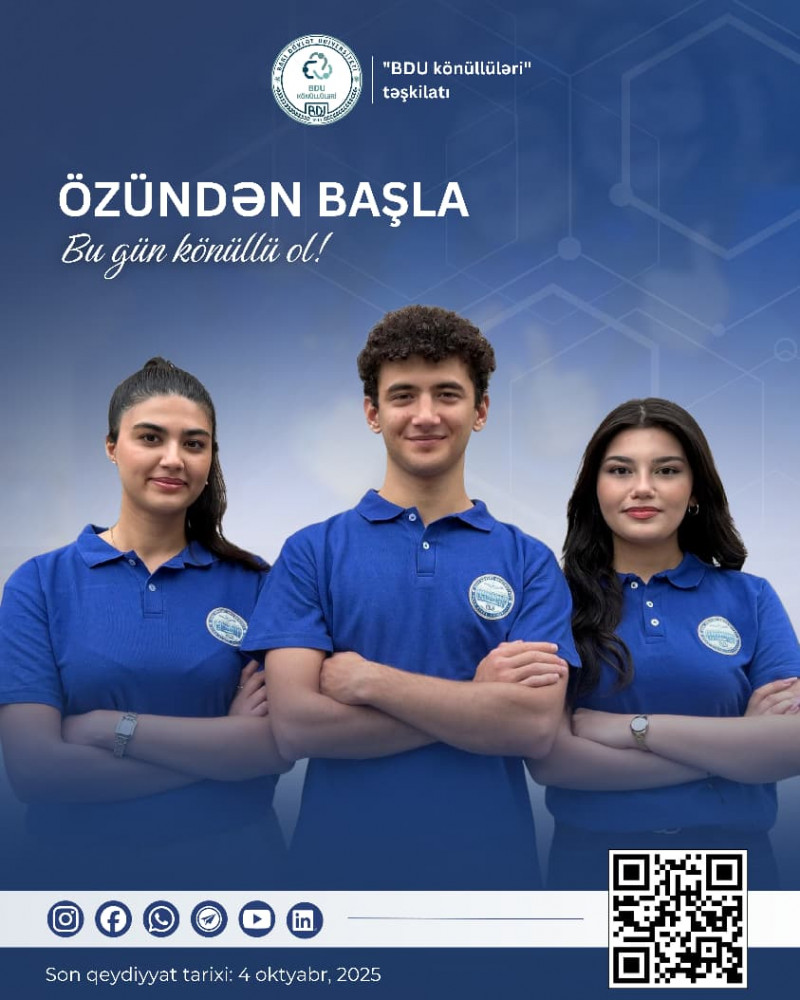 “BDU könüllüləri” təşkilatına qəbul elan edilir
