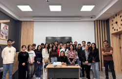 Geomatika və geodeziya mühəndisliyi ixtisasında təhsil alan tələbələrin iştirakı ilə “İxtisasını tanı və gələcəyini qur” adlı tədbir-seminar keçirilib