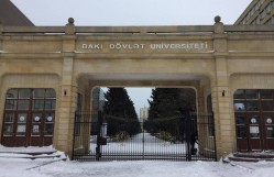 Bakı Dövlət Universitetinin qarda fotoları