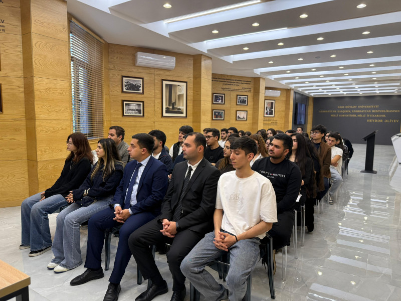 BDU-da "Heydər Əliyev mühazirələri"nin növbəti qonağı Vətən Müharibəsi Qəhrəmanı Nizami Mövlanov olub