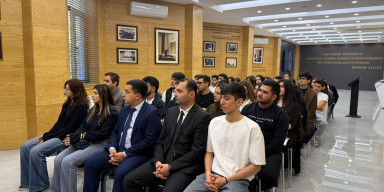 BDU-da "Heydər Əliyev mühazirələri"nin növbəti qonağı Vətən Müharibəsi Qəhrəmanı Nizami Mövlanov olub