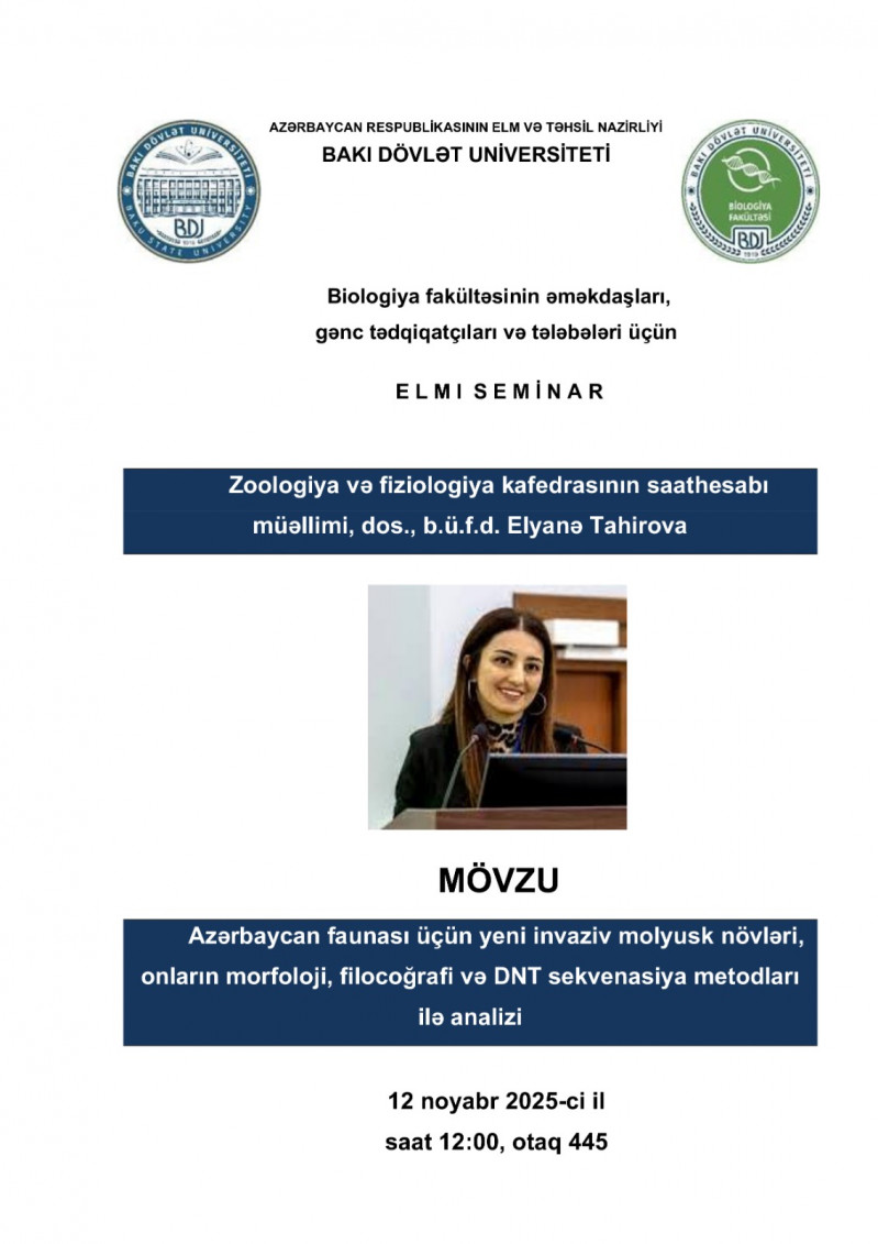 Elyanə Tahirova elmi seminarda məruzə ilə çıxış edəcək
