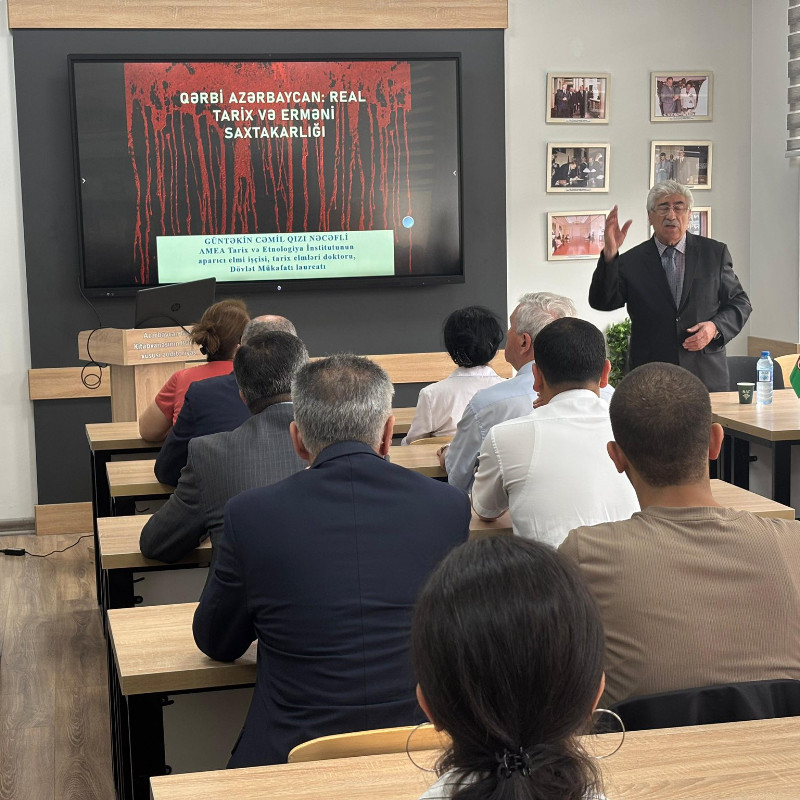 Tarix fakültəsinin təşkilatçılığı ilə “Qərbi Azərbaycan: real tarix və erməni saxtakarlığı” mövzusunda elmi seminar keçirilib