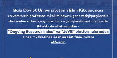 BDU-nun Elmi Kitabxanası iki beynəlxalq elmi bazadan ödənişsiz istifadə imkanı əldə edib